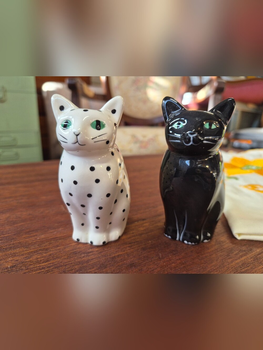 West Elm Black and White Cat Salt & Pepper Shakers
